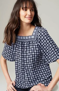 Wearever Shirred Square-Neck Top | Jjill