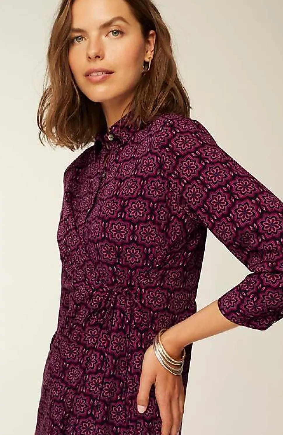 Wearever Shirred Tie-Front Dress | Jjill