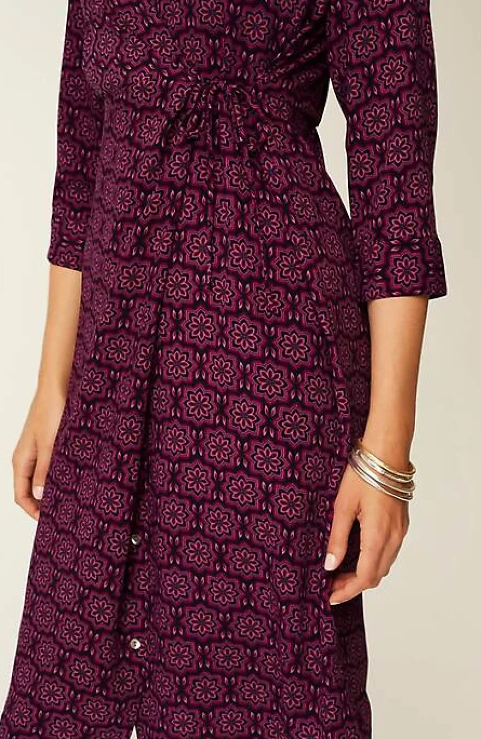 Wearever Shirred Tie-Front Dress | Jjill