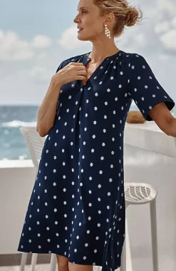 Wearever Shirred-Neckline Flutter-Sleeve Dress | Jjill