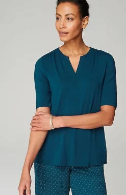 Wearever Shirred-Shoulder Top | Jjill