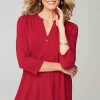 Wearever Shirred-Yoke Split-Neck Tunic | Jjill