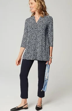Wearever Shirred-Yoke Split-Neck Tunic | Jjill