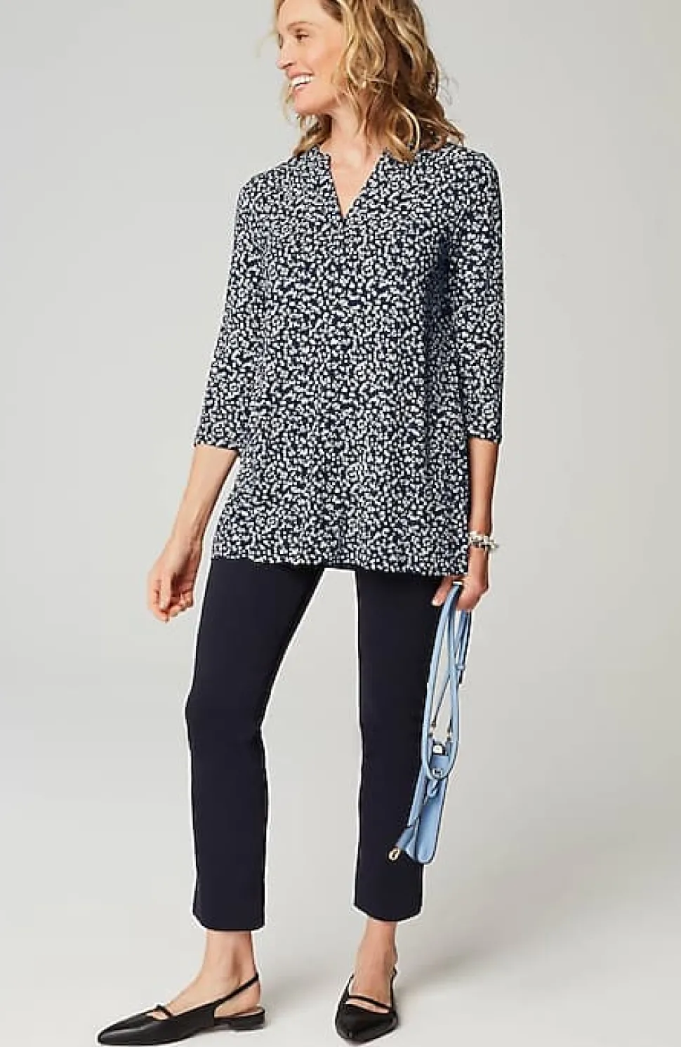 Wearever Shirred-Yoke Split-Neck Tunic | Jjill