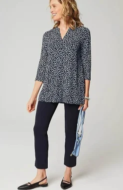 Wearever Shirred-Yoke Split-Neck Tunic | Jjill