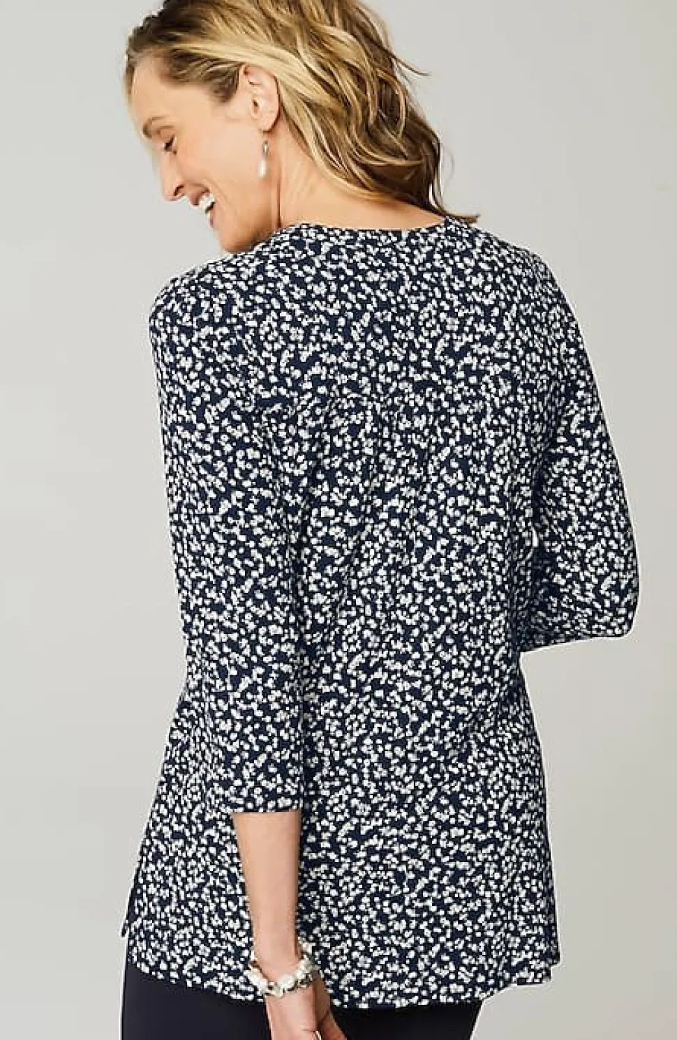 Wearever Shirred-Yoke Split-Neck Tunic | Jjill