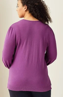 Wearever Silk-Blend Blouson-Sleeve Sweater | Jjill