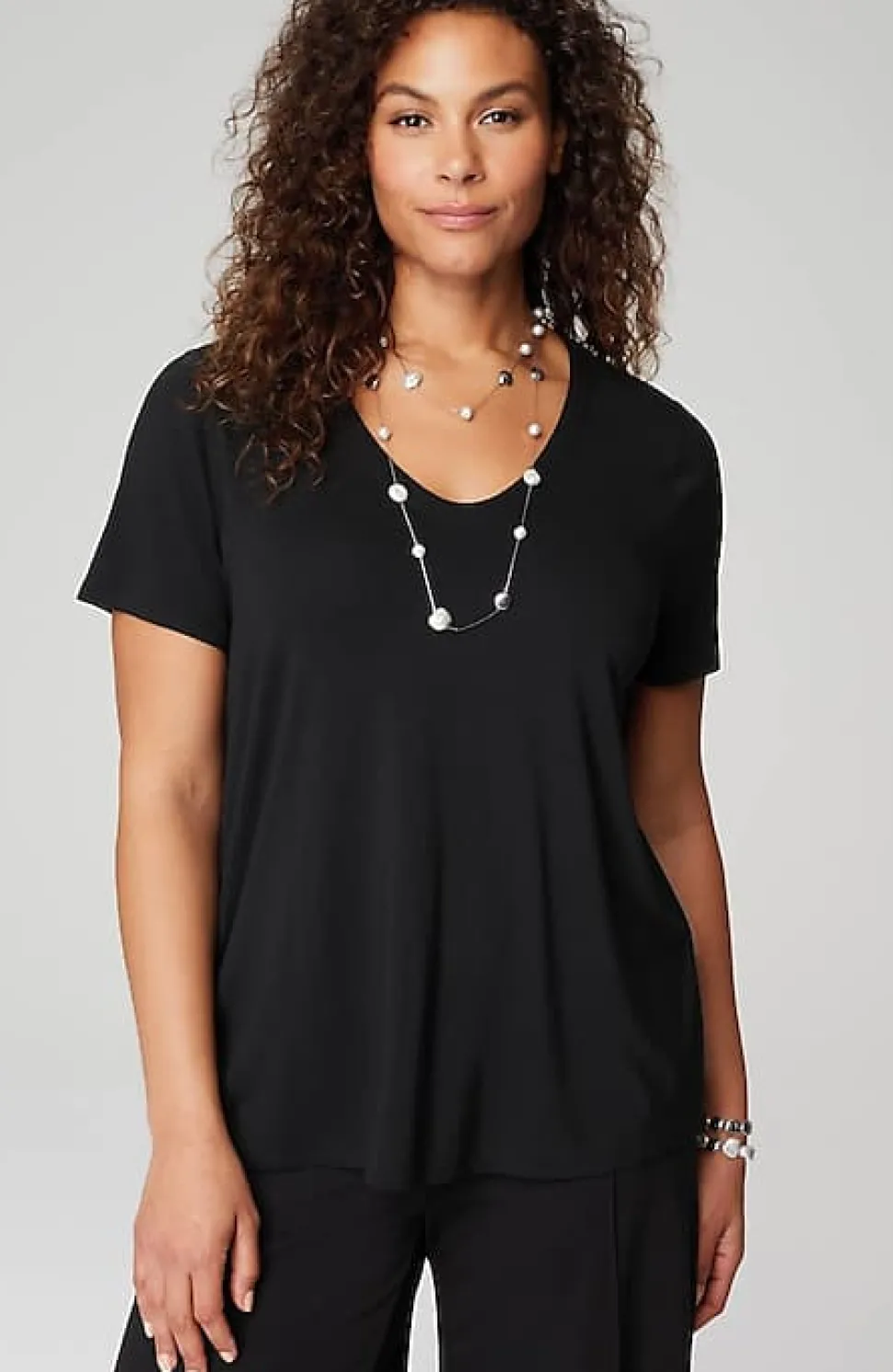 Wearever Soft-V-Neck Tee | Jjill