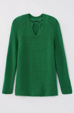 Wearever Textured Split-Neck Sweater | Jjill