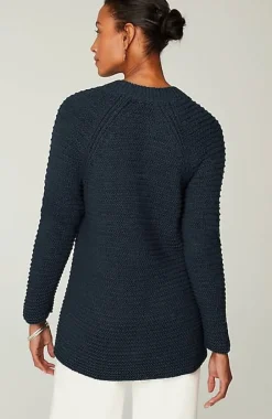 Wearever Textured Split-Neck Sweater | Jjill