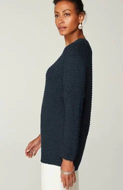Wearever Textured Split-Neck Sweater | Jjill