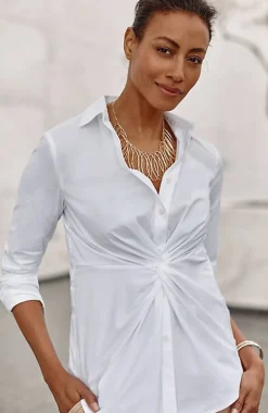 Wearever Twisted-Front Shirt-Collar Top | Jjill