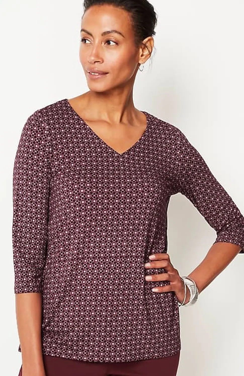 Wearever V-Neck Ballet-Sleeve Top | Jjill
