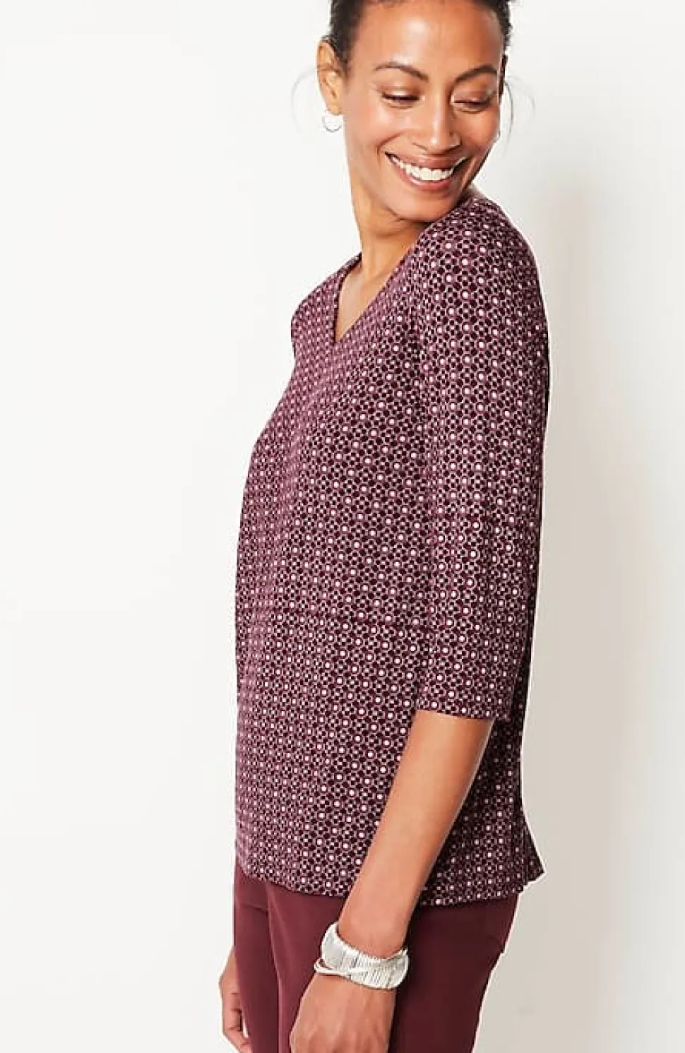 Wearever V-Neck Ballet-Sleeve Top | Jjill