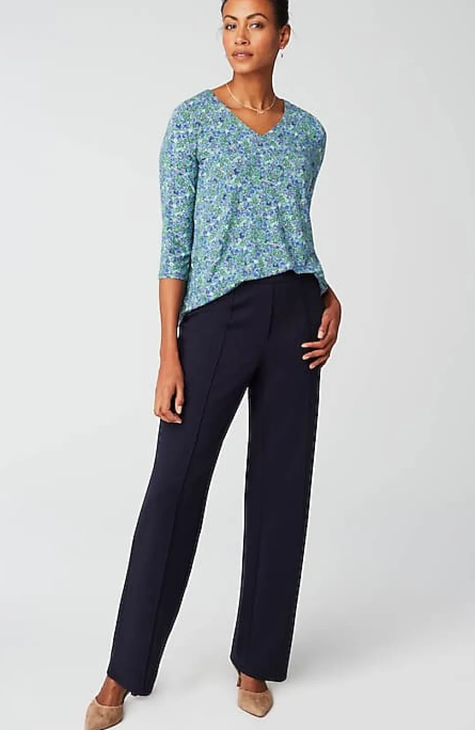 Wearever V-Neck Ballet-Sleeve Top | Jjill