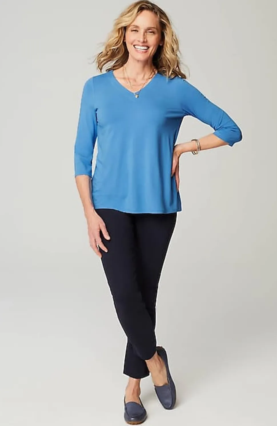 Wearever V-Neck Ballet-Sleeve Top | Jjill