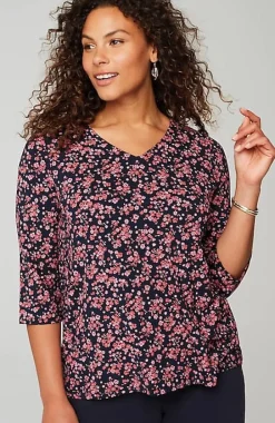 Wearever V-Neck Ballet-Sleeve Top | Jjill