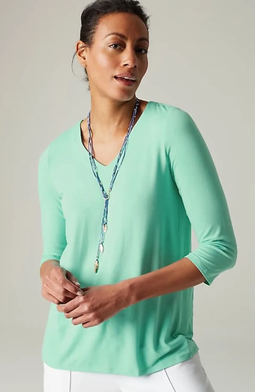 Wearever V-Neck Ballet-Sleeve Top | Jjill