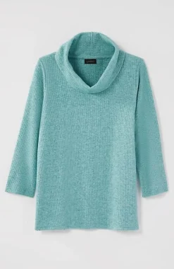 Wearever Waffle-Textured Cowl-Neck Top | Jjill