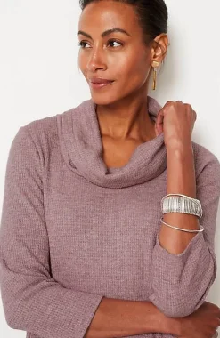 Wearever Waffle-Textured Cowl-Neck Top | Jjill